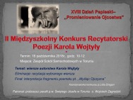 II MIĘDZYSZKOLNY KONKURS RECYTATORSKI POEZJI KAROLA WOJTYŁY