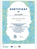 CERTYFIKAT „EKOEKSPERYMENTARIUM” DLA NASZEJ SZKOŁY